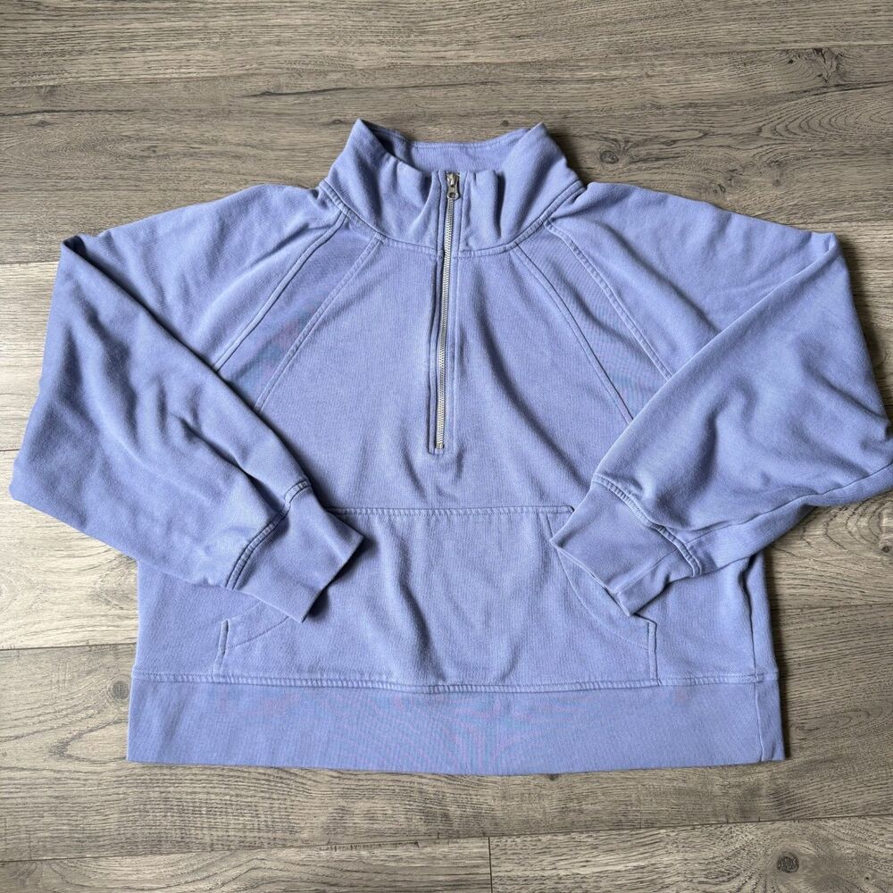 Gap‎ Women’s Casual Soft Blue Quarter-Zip Pullover Sweatshirt - Size XL